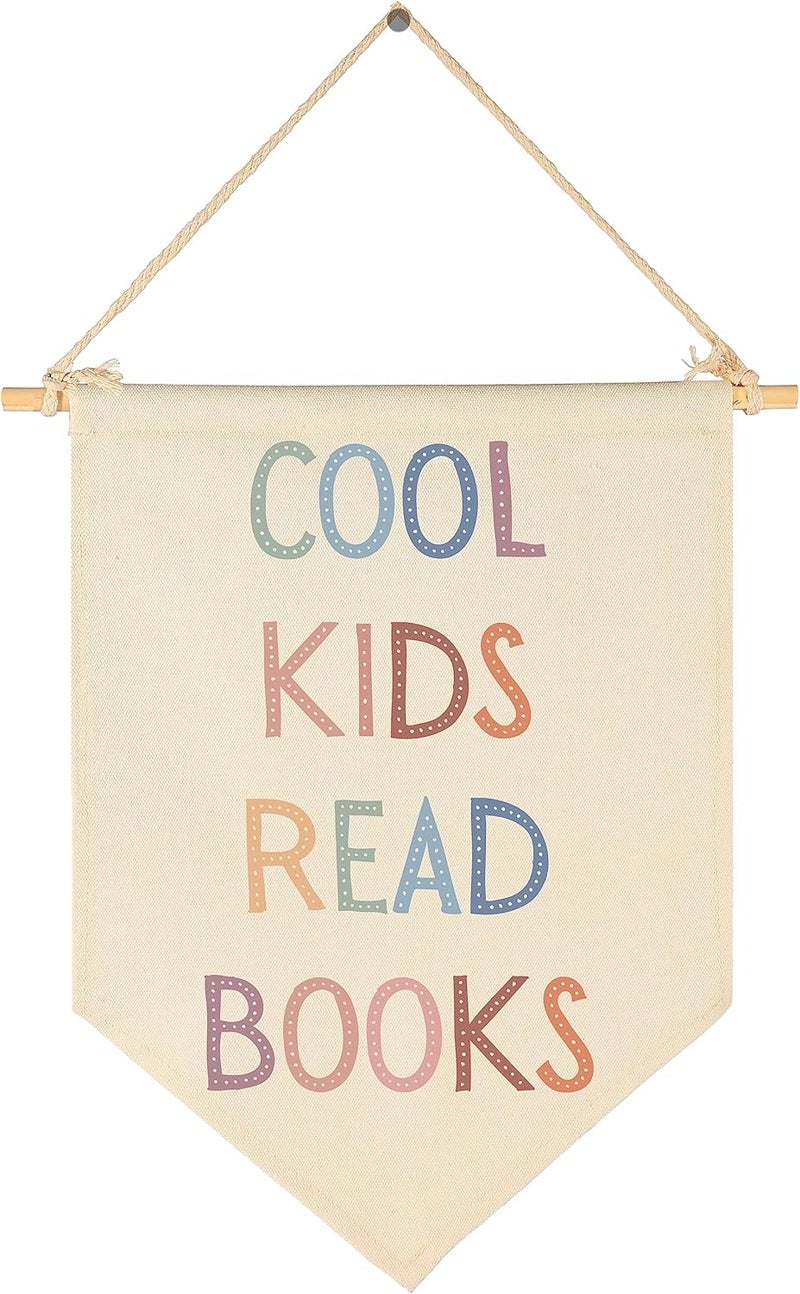 Sioial Classroom Wall Decor-Reading Corner Banner-Kids Room Wall Decoration Reading Quote-Banner Flag Sign Decor for Boys Girls Bookworm Book Lover-Cool Kids Read Books - Image 1